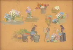 Untitled by Roy Charles Gamble, Pencil and Oil Sketches on Paper, sold Oct 2026