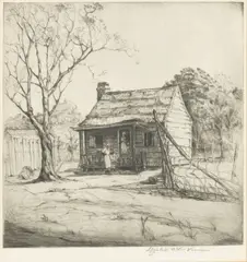 Negro Cabin by Elizabeth O'Neill Verner, Verner-Gravure Print on Paper, sold Oct 2026