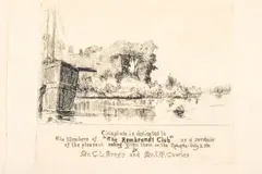 Rembrandt Club Leather Folio Case and John Ward Dunsmore by Charles Lang Freer, Etching 1891, sold Oct 2026