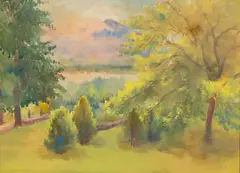 Garden Landscape. by Abigail Walley, Watercolor, sold Oct 2026
