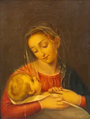 Madonna and Child by Scipione Pulzone, 1966, Oil on Canvas, sold Oct 2026