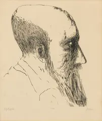 Monticelli by Leonard Baskin, 1962, Etching, sold Oct 2026