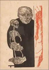 The Anatomist by Leonard Baskin, 1952, Woodcut on Paper, sold Oct 2026