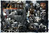 Requiem Chevalier Vampire - Tome 7 by Olivier Ledroit, Encre et acrylique sur papier pour une double planche de cet album publié en 2007 aux éditions Nickel Productions. Signé, sold Nov 2017