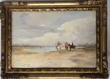 Chasse à courre près d'un étang by Édouard Doigneau, 1914, Aquarelle signée et datée, sold Feb 2021
