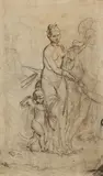 Vénus et l'Amour, étude pour le Jugement de Pâris by baron Gérard François Pascal Simon, Crayon noir, plume et encre brune, sold Jun 2017