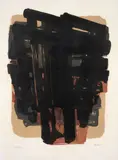 Lithographie 8 by Pierre Soulages, 1958, Lithographie sur vélin d'Arches, sold Dec 2017