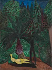 Akt pod drzewami by Józef Hecht, ok. 1924, olej, płótno, sold Jun 2026