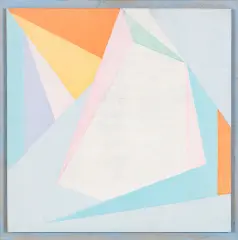 Bez tytułu by Henryk Stażewski, 1985, akryl, płyta pilśniowa, sold Jun 2026