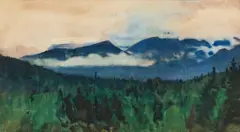 Pejzaż górski by Julian Fałat, akwarela, papier, sold Oct 2026