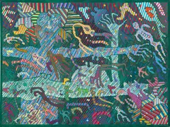 Hipnoza by Jan Dobkowski, 1990, olej, akryl, płótno, sold Oct 2026