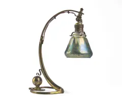 PHÄNOMEN TABLE LAMP, CIRCA 1910 by Loetz, 1910, brass, sold Oct 2026