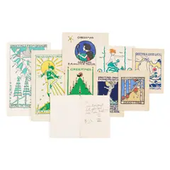 COLLECTION OF PRINTED ILLUSTRATIONS AND CARDS by Jessie M. King, a SIGNED T & R ANNAN PHOTOGRAPH OF JESSIE KING, 12.5cm x 10cm, sold Oct 2026