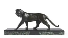PANTHER, DESIGNED CIRCA 1920 by Michel Decoux, 1920, patinated bronze, sold Oct 2026