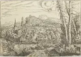 VIEW ON A CITY NEAR A RIVER (BARTSCH 41; HOLLSTEIN 31) by Hans Sebald Lautensack, etching, 1553, a very good, delicate impression of Hollstein's second state (of two), though showing touches of wear to , sold Oct 2026