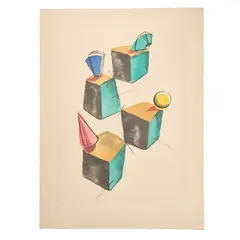 CACTUS C by Man Ray, aquatint printed in colours, 1971, from Transfiguration d'un cactus, offered Oct 2026