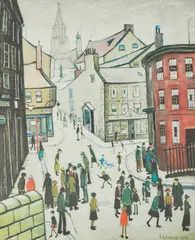 BERWICK-UPON-TWEED by L. S. Lowry, offset lithograph printed in colours, 1973, sold Oct 2026