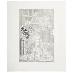 BLUEPRINTS FOR A NEW MUSEUM by Eduardo Paolozzi, comprising six lithographs with screenprint in black and white, 1981, each signed, sold Oct 2026