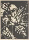 UNION ORGANISER by Ken Currie, lithograph printed in colours, 1987, sold Oct 2026