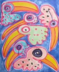 TOCO TOUCAN TOCANO by Katherine Bernhardt, lithograph printed in colours, 2020, sold Oct 2026