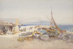 IN THE HARBOUR by Robert Weir Allan, watercolour, sold Oct 2026