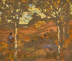 RESTING TIME by James Watterson Herald, Pastel on dark paper, sold Oct 2026