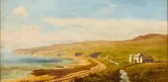 VIEW OF NETHER SCAPA HOUSE AND SCAPA BEACH, ORKNEY by Robert Gallon, oil on canvas, sold Oct 2026