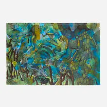 The Night I Saved the Bed From Epimetheus by Araba Opoku, 2022, acrylic on canvas, sold Oct 2026