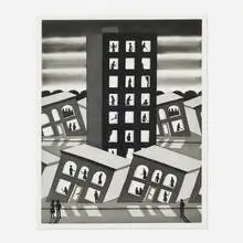 Standing While All Around Are Sinking by Roger Brown, 1977, etching and aquatint on BFK Rives, sold Oct 2026