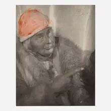 Untitled (Photo Booth Self-Portrait) by Lee Godie, gelatin silver print with hand-coloring, sold Oct 2026