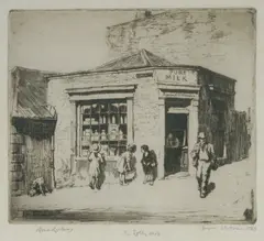 The Lolly Shop by Lionel Lindsay, Etching Proof on Whatman 1823 Paper, sold Oct 2026