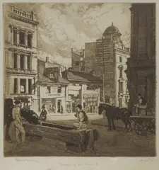 The Last of Old Hunter St by Lionel Lindsay, 1916, Etching No. 40, sold Oct 2026
