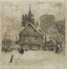 St Albans, Xmas Eve by Albert Henry Fullwood, 1912, Etching, sold Oct 2026