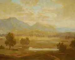 Evening After Rain, Gunnedah District by Erik Langker, Oil on Board, sold Oct 2026