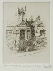 Old Medical School, University of Sydney by Lloyd Rees, 1922-76, Etching 12/90, sold Oct 2026