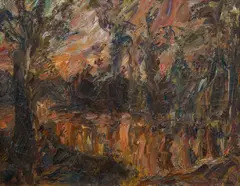 River at Dusk by Jacques Kupfermann, Oil on Canvas, sold Oct 2026