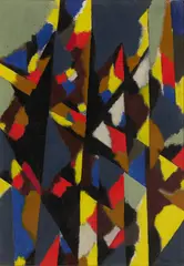 LANDSCAPE STUDY - APRIL 1952 by William Gear, oil on canvas, sold Aug 2026