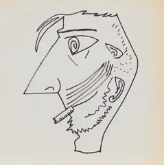 SELF-PORTRAIT STUDY (SMOKING) by John Byrne, Ink on paper, sold Aug 2026
