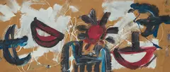 SAILOR'S CASTLE, OPUS OG. 58-12 by Alan Davie, 1958, oil on brown paper, sold Aug 2026