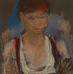 PORTRAIT OF ANDREW SAMPSON by Joan Eardley, Pastel and pencil on dark paper, sold Sep 2026