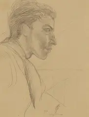 SELF-PORTRAIT by Robert Colquhoun, 1938, pencil drawing, sold Sep 2026