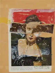 SWEATER GIRL (LANA TURNER) by Eduardo Paolozzi, 1950, collage and mixed media on paper, sold Sep 2026