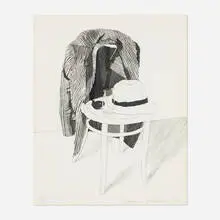 Panama Hat (from the Prints for Phoenix House portfolio) by David Hockney, 1972, etching and aquatint on Crisbrook handmade, sold Oct 2026