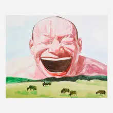 Untitled (Smile-ism No. 8) by Yue Minjun, 2006, lithograph in colors, sold Oct 2026