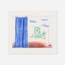What Is This Picasso? (from The Blue Guitar portfolio) by David Hockney, 1976-77, etching and aquatint in colors on Inveresk mould-made, sold Oct 2026