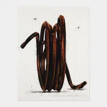 Two Undetermined Lines by Bernar Venet, 1990, oil stick over screenprint in colors, sold Oct 2026