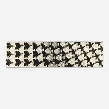 Untitled (Metamorphosis III) by M. C. Escher, 1967, metal cliché bookplate with text in Dutch, sold Oct 2026