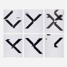 X Posters by Wade Guyton, 2013-19, hand-folded digital print with archival UV curable ink, sold Oct 2026
