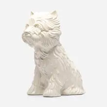 Puppy (vase) by Jeff Koons, 1998, glazed porcelain, sold Oct 2026
