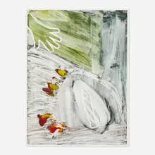 Hangman as Buddha Incaved in Thailand II by Joyce J. Scott, 1997, monoprint in colors, sold Oct 2026